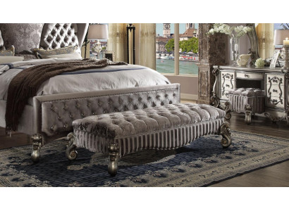 Designer Hocker Leder Textil Luxus Chesterfield Fußhocker Ottomane Chesterfield