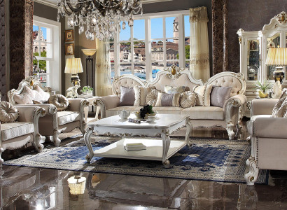 Klassische Sofagarnitur 5tlg. Set Couchtisch Sofa 3+2+1+1 Sitzer Couch