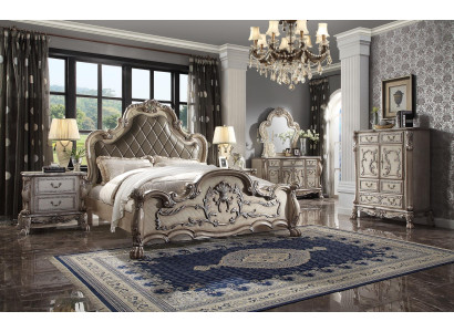 Komplett Set Schlafzimmer Königliches Barock Bett Schminktisch Nachttisch 6 tlg.