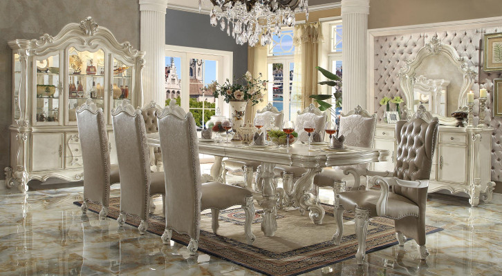 Barock Stil Esszimmer Garnitur Luxuriöser Esstisch 8x Stühle Anrichte Spiegel