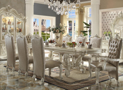 Barock Stil Esszimmer Garnitur Luxuriöser Esstisch 8x Stühle Anrichte Spiegel