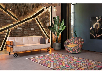 Dreisitzer Gründerzeit Sofa Couch Loft Design Sitzpolster Beige Stoff Textil 