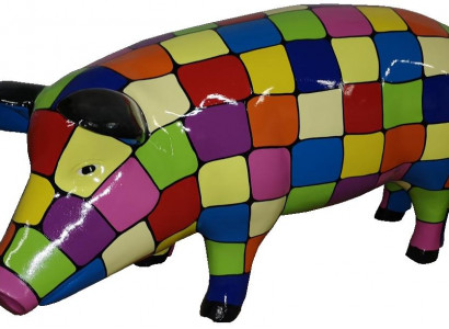 Abstraktes Schwein Skulpturen Design Wohn Deko Statuen Figuren Figur Dekoration