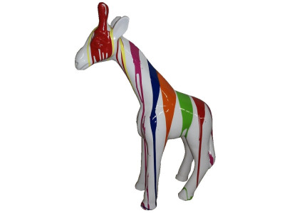 Skulptur Abstrakte Design Statue Bunte Figuren Handbemalt Dekoration Giraffe Neu