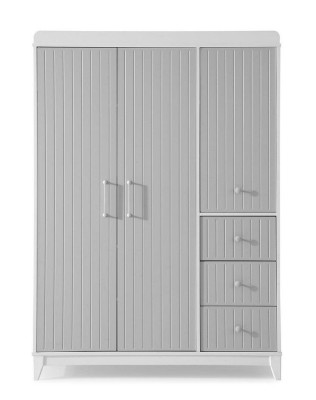 Moderne Kinderzimmer Luxuriös Kleiderschrank in Grau mit viel Stauraum