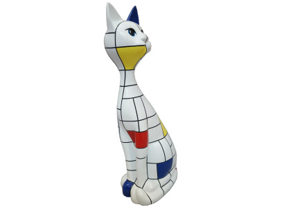 Designer Katze Dekorative Statuen Modern Bemalte Figuren Abstrakte Statuen 95cm