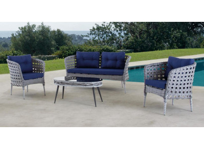 Garten Möbel Sitzmöbel Sofagarnitur Terrasse Tisch Sofa Couch 4tlg. Set