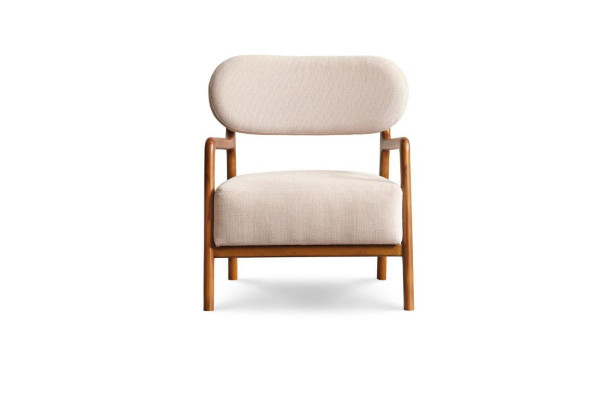 Modern Sessel Einsitzer 1 Sitzer Stoffsessel Beige Design Clubsessel