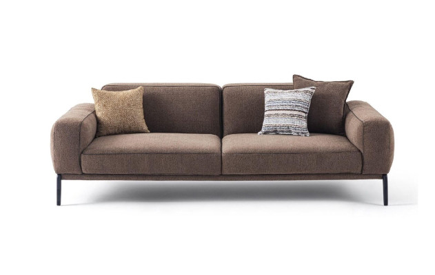 Modern Dreisitzer Sofa 3 Sitzer Couch Braun Stoffsofa Stoff Modern Polstersofa