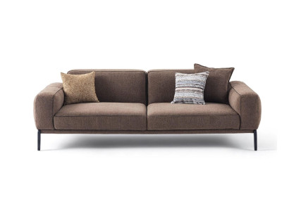 Modern Dreisitzer Sofa 3 Sitzer Couch Braun Stoffsofa Stoff Modern Polstersofa
