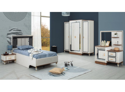 Schlafzimmer Sets Jugenbett Kinderbett Weiß Holz Set 5tlg Bett Modern