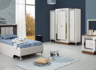 Schlafzimmer Sets Jugenbett Kinderbett Weiß Holz Set 5tlg Bett Modern