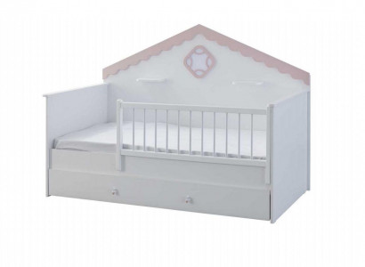 Kinderlaufstall Bettchen Kinderbettchen Krippe Weiß Holz Bett Modern