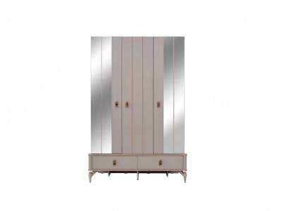 Luxus Kleiderschrank Kinderschrank Holzschrank Schrank Beige Spiegel