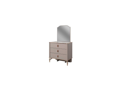 Kommode Garnitur mit Spiegel Holz Kinderzimmer Beige Konsole Set