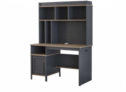 Schreibtisch Regale Bürotisch Computertisch Holz Grau Kinderzimmer