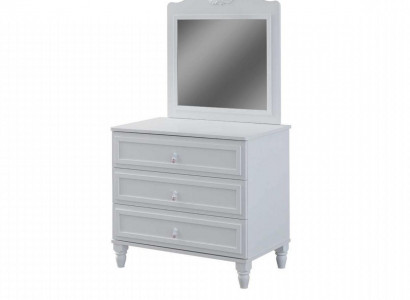 Garnitur Kommode mit Spiegel Holz Schlafzimmer Weiß Set Konsolentisch