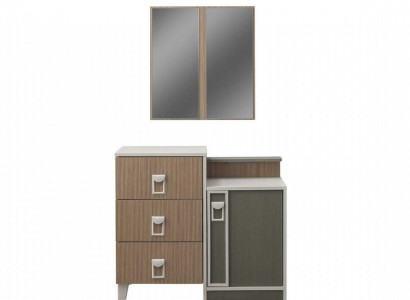 Schlafzimmer Kommode Garnitur mit Spiegel Holz Braun Set Konsolentisch