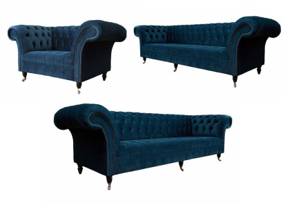 Moderne Sofagarnitur 3+3+1 Sitzer Wohnzimmer Möbel Luxus Set