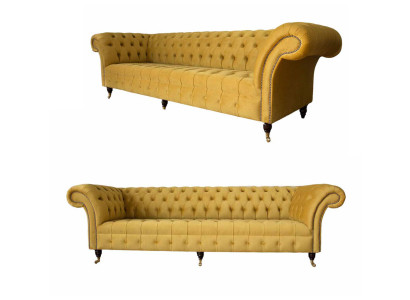 Luxus Beige Sofagarnitur 3+3 Sitzer Moderne Couch Wohnzimmer Stil Möbel