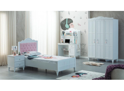 Komplette Kindermöbel Kinderbett Bett Holz Set 4tlg Kinderzimmer Weiß