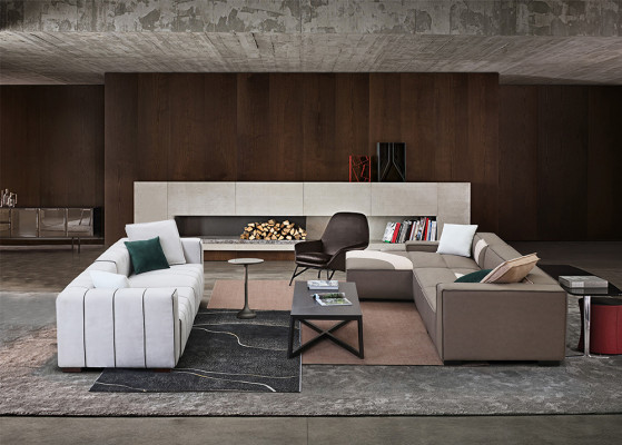 Ecksofa Wohnlandschaft Sofa Couch L Form Polster Couchen Leder Design Italien