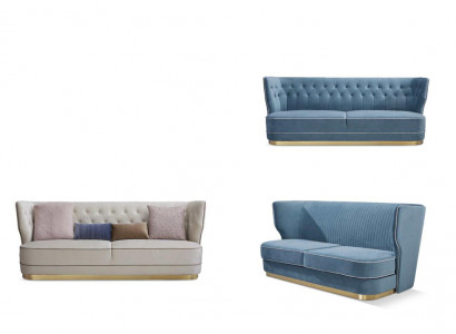 Design Luxus Couch 4 Sitzer Polster Sofa - Italienische Stil Wohnzimmer Möbel