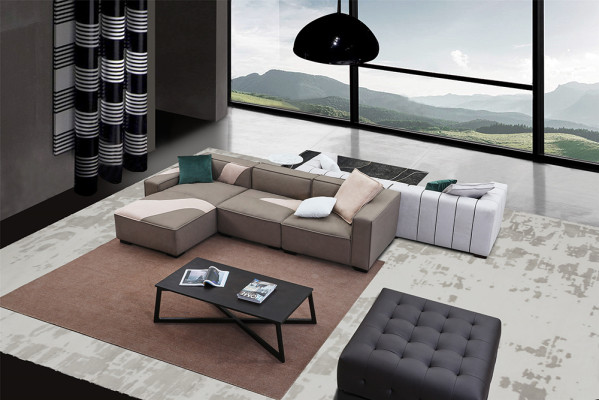 Ecksofa Wohnlandschaft Sofa Couch L Form Polster Couchen Leder Design Italien