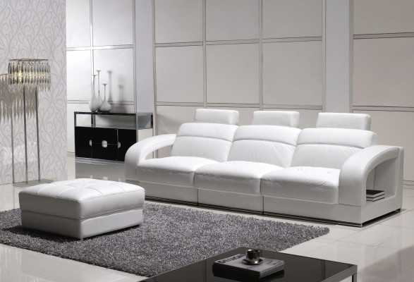 Dreisitzer Sofa Couch Polster Couchen Sofas 3 Sitzer mit Hocker Garnitur Polster