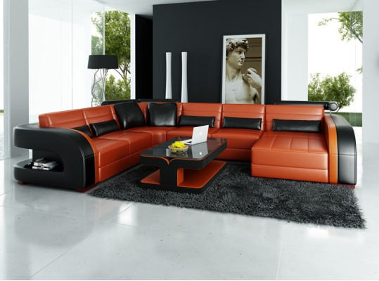 Luxuriöse Wohnzimmer Eckgarnitur Ecksofa Eckcouch Sofa Polster Ecke Couch Leder