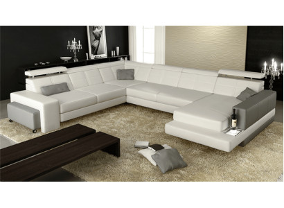 Design Couch Luxus Couchen Leder Sofa Sitz Eck Garnitur Polster Ecke Couch Weiss