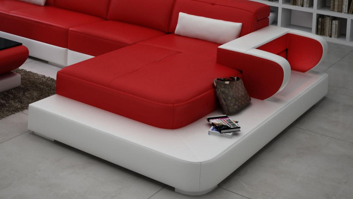 Designer Sofa Couch Ecksofa Luxus Polster Garnitur Wohnlandschaft L-Form LED