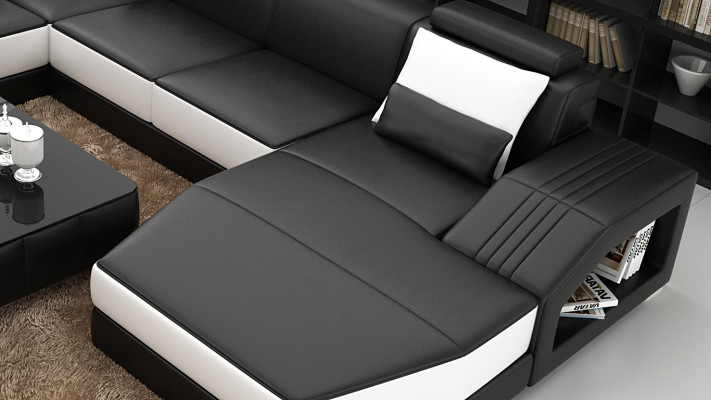 Design Couch Luxus Couchen Leder Sofa Sitz Eck Garnitur Polster Ecke Couch Rot