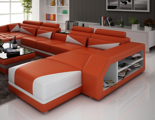 XXL Wohnlandschaft U Form Ecksofa Sofa Couch Polster Garnitur Leder Neu