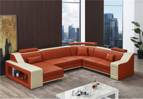 Ecksofa Sofa Wohnlandschaft U Form Polster Couch Ledersofa Sofas Ledersofas Neu
