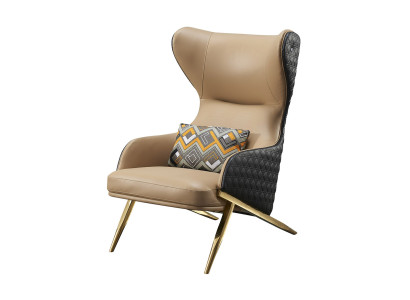 Sessel Relax Leder Lounge Club Polster  Design Couch Sofa Sitzer Luxus Beige Neu