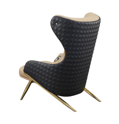 Sessel Relax Leder Lounge Club Polster  Design Couch Sofa Sitzer Luxus Beige Neu