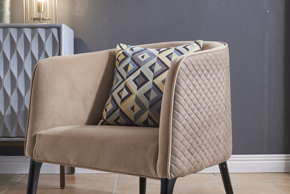 Luxus Stuhl Polster Cocktail Relax Lounge Club Stühle Möbel Design Sessel Beige