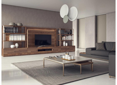 Wohnzimmermöbel Set 4tlg TV-Ständer 2x Bücherregale Holzmöbel TV Rahmen Komplett