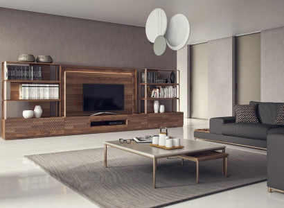 Wohnzimmermöbel Set 4tlg TV-Ständer 2x Bücherregale Holzmöbel TV Rahmen Komplett