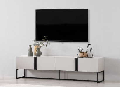 Sideboard TV Ständer Schrank RTV Lowboard Wohnzimmer Weiß Holz Modern