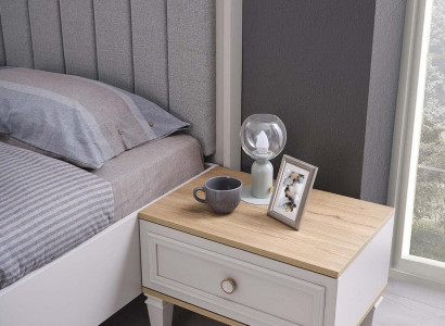 Gruppe Nachttisch Konsolen Holz Beistell Schlafzimmer Grau Nachtkosole