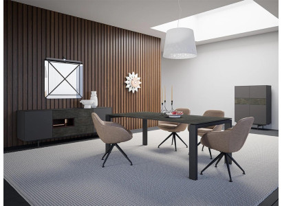 Essgruppe Esszimmer Set 8tlg Esstisch 4x Stühle Luxus Schrank Design Einrichtung