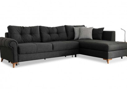 Schwarzes Ecksofa Moderne L-Form Couch Wohnzimmer Polster Eckcouch Neu