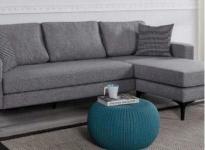 Wohnzimmer Set L-Form Grauer Sofa Polstermöbel Designe Couch Ecksofa