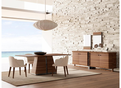 Modern Esszimmer Esstisch 4x Stühle Essgruppe Sideboard Luxus Möbel 2x Spiegel