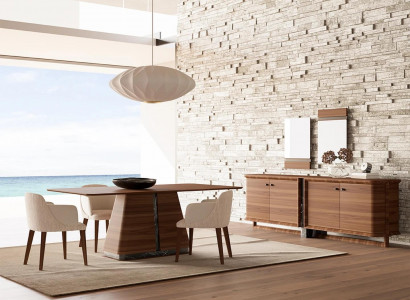 Modern Esszimmer Esstisch 4x Stühle Essgruppe Sideboard Luxus Möbel 2x Spiegel