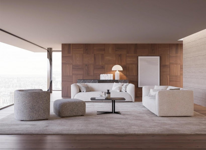 Wohnzimmermöbel 4tlg Sofagarnitur 2x Dreisitzer Sofa Luxus Hocker Neu Sessel