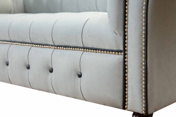 Chesterfield Sofa 2 Sitzer Sofa Polster Sofas Design Luxus Sofas Grau