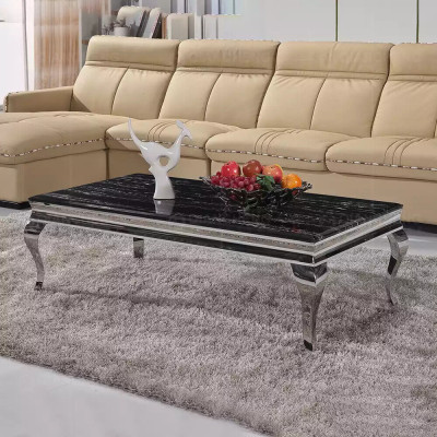 Couchtisch Design Wohnzimmer Luxus Tisch Sofa Beistelltisch 130x70 Silber
